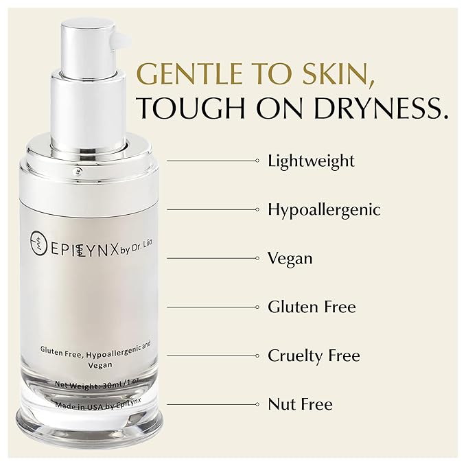 EPILYNX Face Moisturizer Lotion - Illuminating Moisturizer Face Cream for Dry & Sensitive Skin - with Hyaluronic Acid, Aloe Vera, Borage Oil & Peptides - Vegan Cruelty-Free Moisturizing Cream - 30 ml