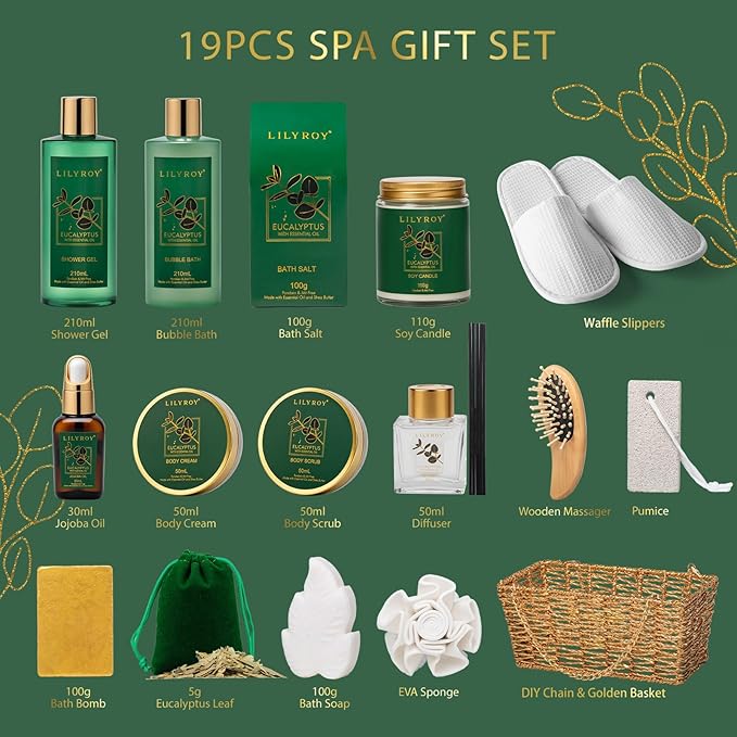 18-Piece Mothers Day Gifts for Women - Luxury Spa Gift Basket Set Bath and Body Care Kit for Men | Gift for Valentines Day Fathers Day Birthday Christmas Gifts Great for Holidays & Special Occasions