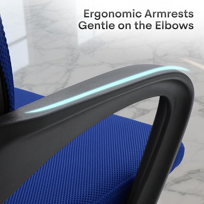 Ergonomic Office Chair - Heavy Duty 330Lbs, Breathable Mesh Computer Desk Chair with Lumbar Support & Armrest, Rolling Swivel Adjustable Tilt Lock for Home Office/Gaming, Bedroom Study