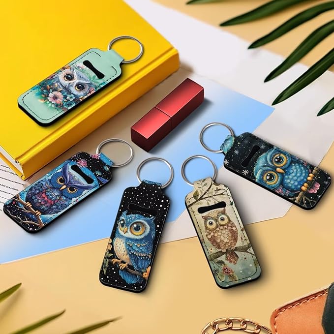 Pensura Chapstick Holder Keychain Fashion 5 Pcs Car Keychain Holder Portable Chapstick Holder Keep from Scratched and Dust