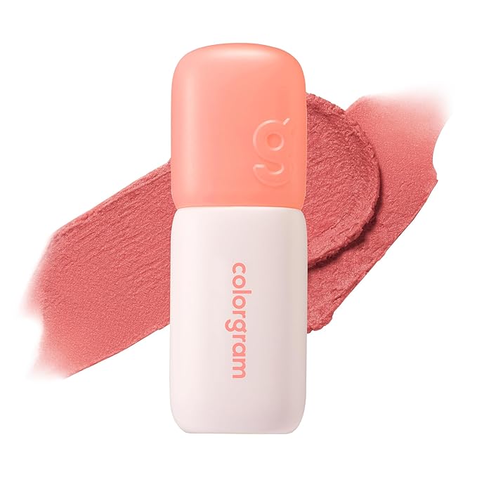 COLORGRAM NUDE BLUR TINT 16 ROMANTIC CORAL | K-Beauty Makeup, Soft-Focus Matte Lip Stain, 2-in-1 Lip & Cheek