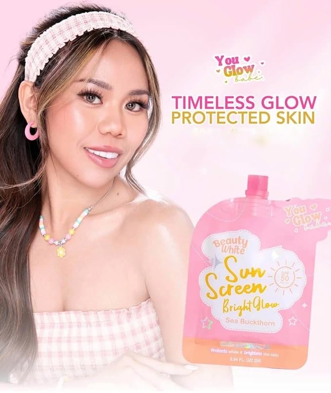 You Glow Babe Beauty White Sunscreen Bright Glow with Sea Buckthorn SPF 50 PA+++ (Twin Pack 25g)
