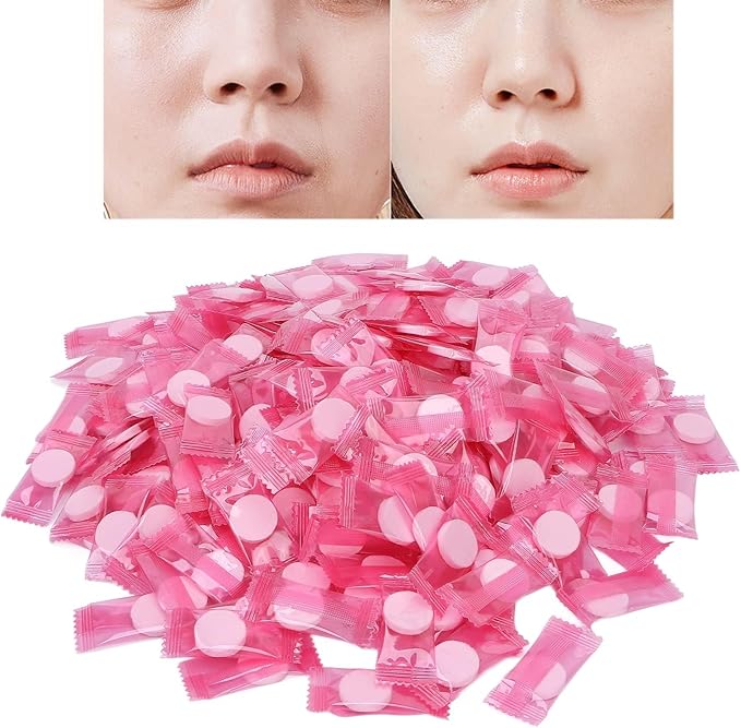 JEOZBM 500Pcs Compressed Facial Mask Sheet, Individual Package Silk Cosmetic Face Mask, Disposable Facial Paper for Essential Oils Toner Lotion