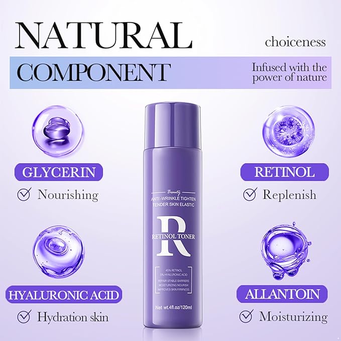Daily Use Toner for Women - Hydrating Facial Water to Soothe and Moisturize Retinol One Size