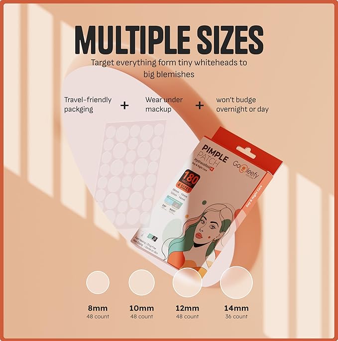 Pimple Patches for Face – Day & Night Acne Patches for Fast Healing, Skin Clarity – Invisible Hydrocolloid Patches, Waterproof Spot Treatment – All Skin Types Zit Patches of 60/120/180