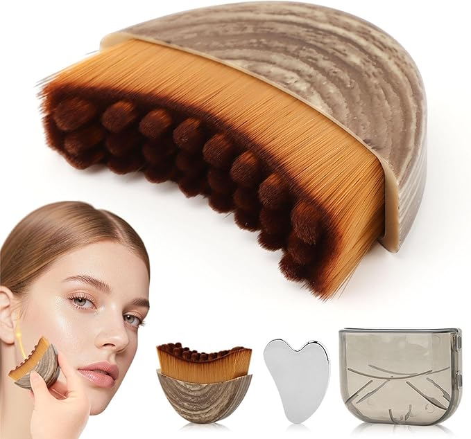 Lymphatic Drainage Face Massager & Guasha Tool, Dry Facial Gentle Beauty Tool, Lymphatic Drainage Massager Soft Brushing for Chin & Jawline Sculpting, Fit The Skin Precisely, Relieve Fatigue
