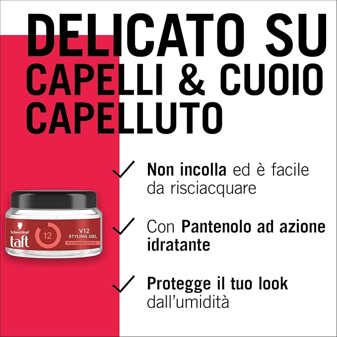 Taft: V12 Power Gel 250ml 8.45fl.oz [ Italian Import ]