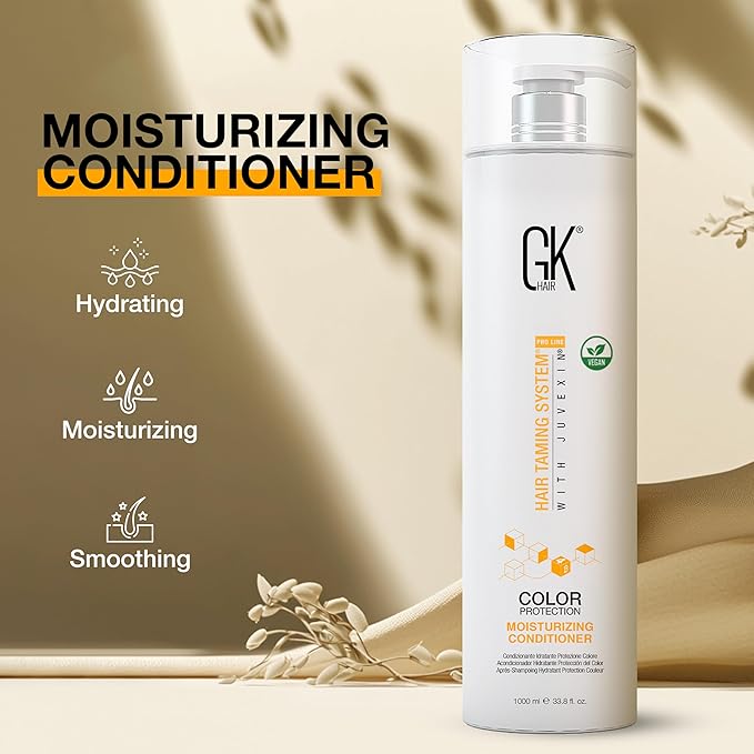 GK HAIR Moisturizing Conditioner Colored Hair Treated for Dry Damaged Repair Curls Intense Hydration Strengthening Frizz Control Keratin Treatment Paraben Phthalate & Sulfate Free 33.8 OZ