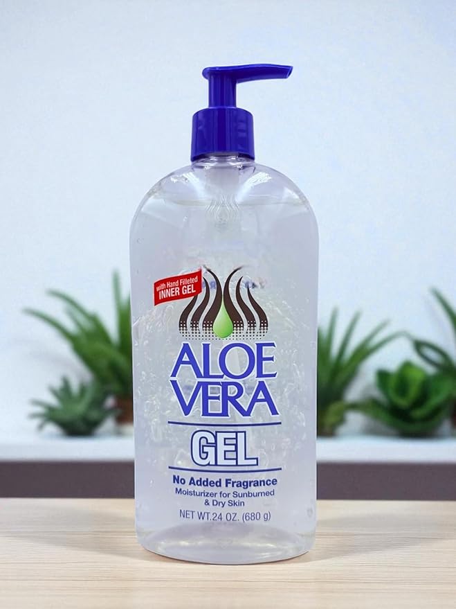 Pure Aloe Vera Gel Set 12oz + 24 oz – For Face, Hair & Body – Soothing Sunburn Relief, Hydration & Skin Repair – No Added Colors or Fragrances