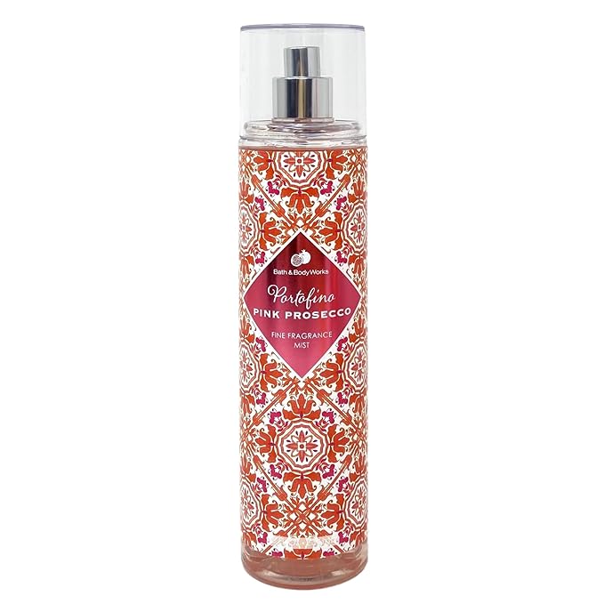 Bath & Body Works Portofino Pink Prosecco Fragrance Mist and Shower Gel Duo Set with a Himalayan Salts Springs Bar Soap - Full Size