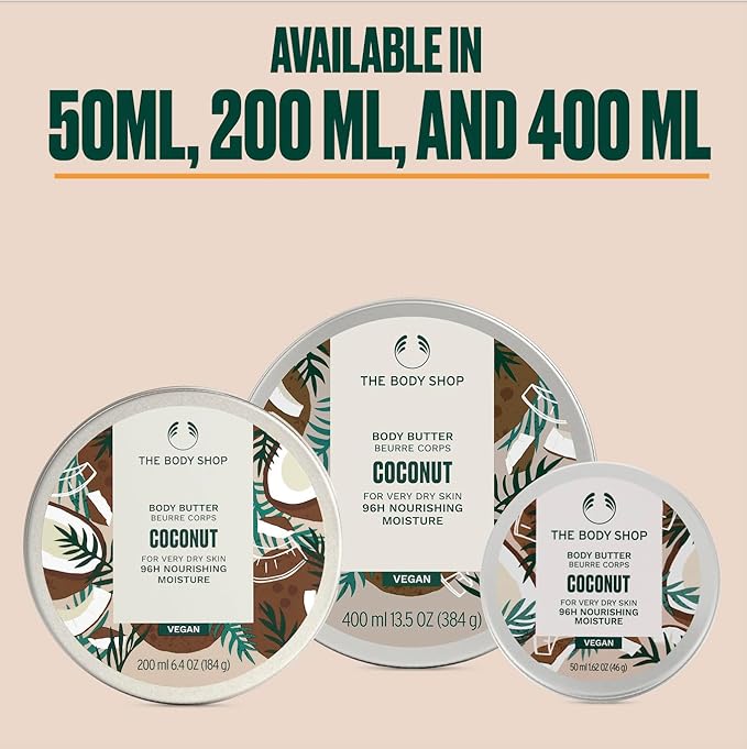 The Body Shop Coconut Body Butter – Nourishing & Moisturizing Skincare for Very Dry Skin – Vegan – 13.5 oz