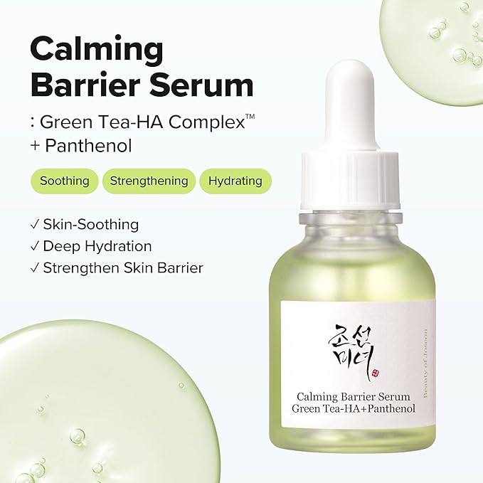 Beauty of Joseon Calming Barrier Serum Green Tea-HA™ + Pathenol | Daily Korean Skincare for Dry and Sensitive Skin, Calming, Soothing, and Deep Hydration 30ml, 1.01 fl.oz
