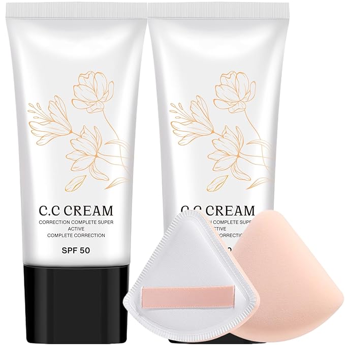 Korean CC Cream with SPF 50 for Older Women, Korean Color Changing CC Cream Self Adjusting for Mature Skin, CC Cream Color Correcting Moisturizing Make-Up Base & Foundation (2)