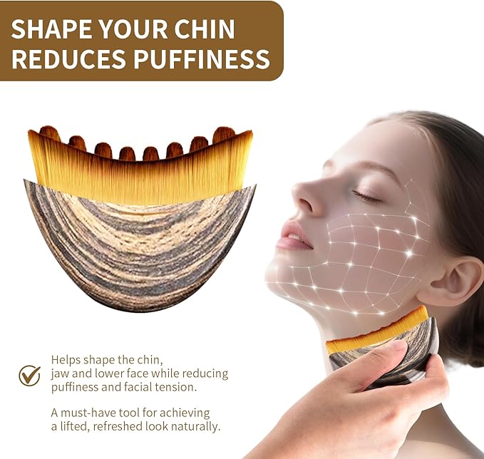 Upgrade Lymphatic Contour Face Brush,Lymphatic Drainage Brush,Dry Lymphatic Drainage Massager,Ergonomically Designed to Fit The Skin Precisely
