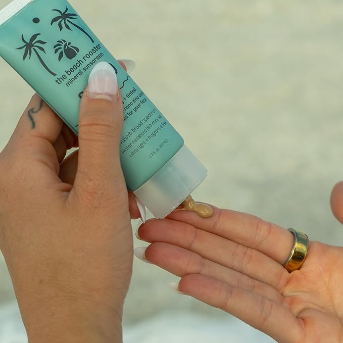 SPF 50 tinted mineral sunscreen face moisturizer