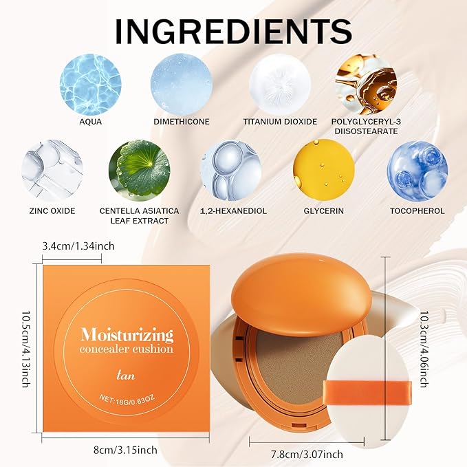 Korean BB Cushion Foundation,Lightweight & Hydrating,Medium to Full Coverage,Long-Lasting & Waterproof Powder Foundation,Mask Fit AI Filter Korean Cushion Makeup (Nature)