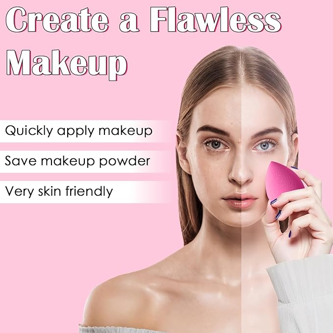Makeup Brush Set, 43Pcs Makeup Tool Set Premium Synthetic Foundation Concealers Powder Eye Shadows Makeup Brushes Kit for for Beginner Professional, Rose Pink