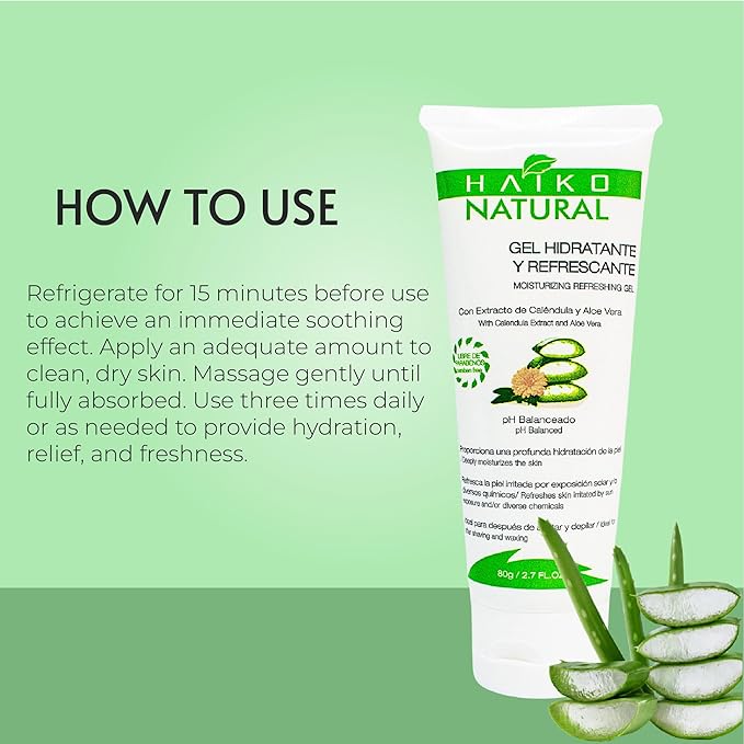 Soothing Gel with Calendula & Aloe Vera. Hydrating & Calming Paraben-Free Formula for Irritated Skin. Ideal After Sun, Shaving, Waxing or Daily Skin Hydration - 2.7 fl oz / 80g