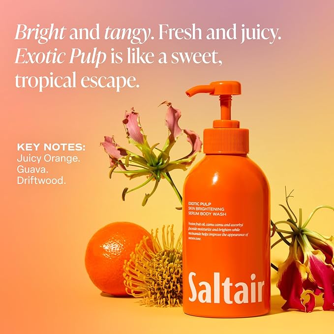 Saltair Body Wash 2-Pack – Moisturizing Body Wash with Niacinamide & Vitamin C – Scented Shower Gel for Women and Men – Exotic Pulp Scent, 2x 17oz – Vegan, Cruelty-Free, Paraben-Free