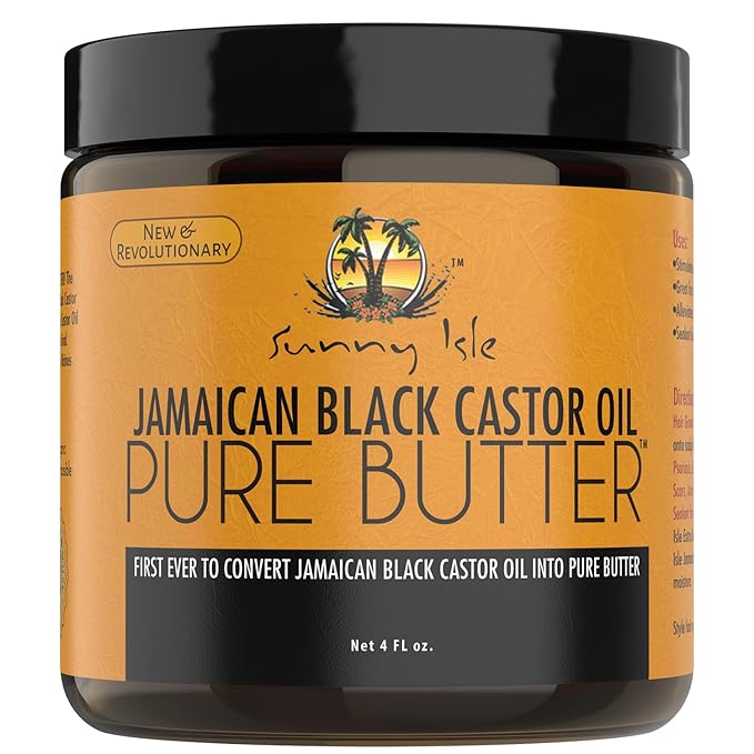 Sunny Isle Jamaican Black Castor Oil Pure Butter - Natural Moisturizing for Dry Skin & Hair - 4oz