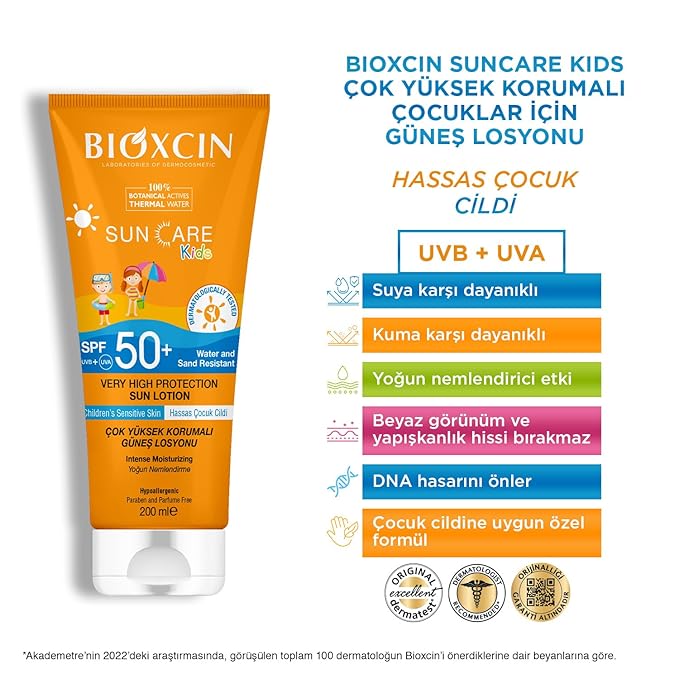 BIOXCIN Sun Care Very High Protection Children's Sunscreen 100% Botanical Active, 50 SPF, 200 ml