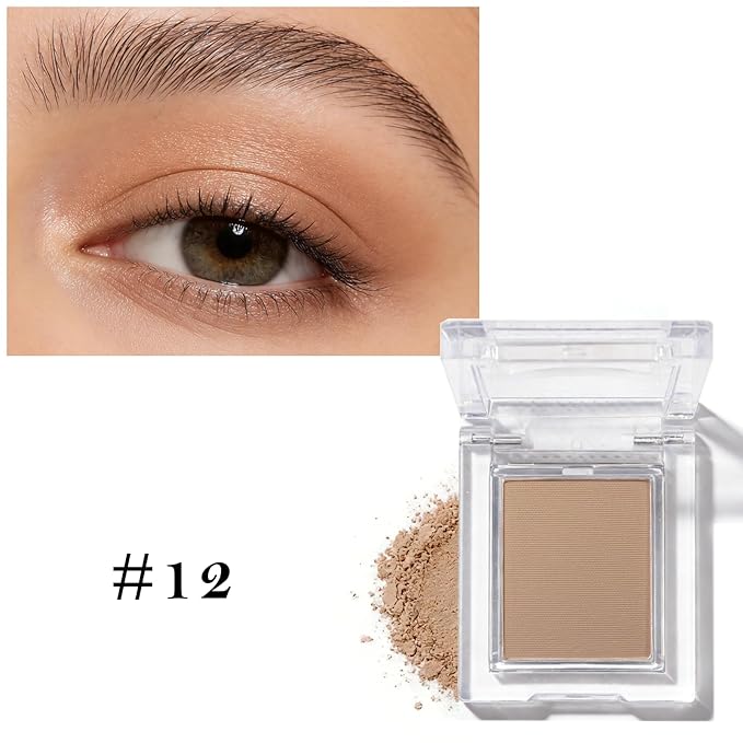 Matte Brown Single Eye Shadow Palette Makeup, Neutral Powde Eye Shadow for Women, Eye Brightener Eye Shadow Primers, Monochrome Natural High Pigment Mini Eyeshadow, sombras para ojos