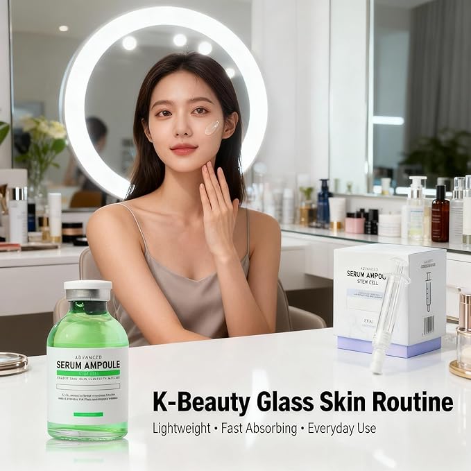 Korean Skincare Microneedling Serum Ampoule 1.18 fl oz – Smooth Glide Face Serum for Micro Needling Pen, Lightweight Hydrating K-Beauty Skin Prep Formula