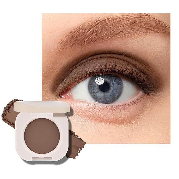 KYDA Coffee Brown Matte Single Eyeshadow, Matte Dark Brown Eyeshadow for Eyes and Brow, Ultra-fine Lightweight, Crease-proof High Pigmented Formula, Korean Mini Eyes Makeup, Mocha