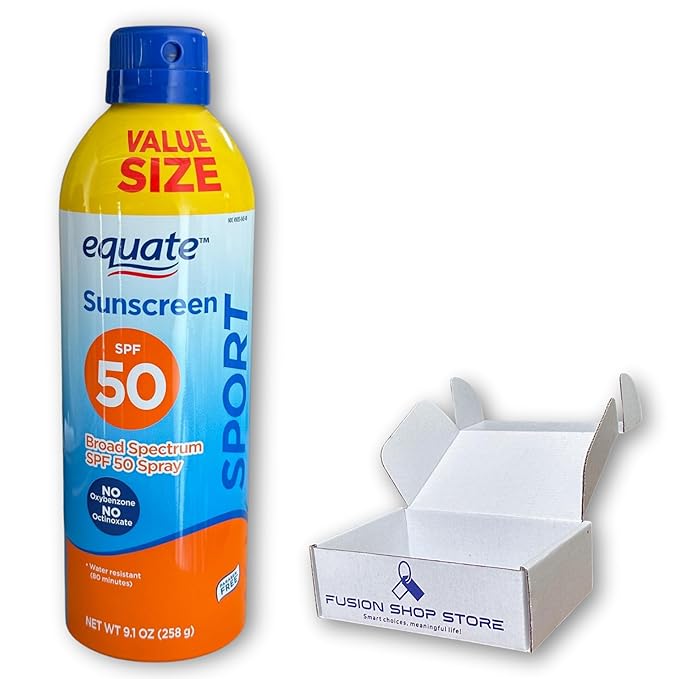 Sunscreen SPF 50- Value size Sport Broad Spectrum Spray, 9.1 oz (Pack of 1), Boxed By Fusion Shop Store