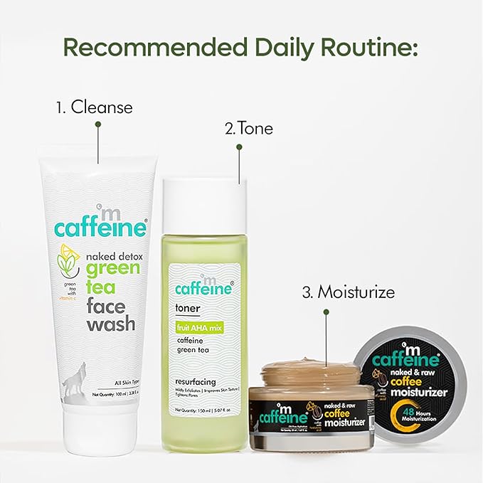 mCaffeine Toner with Fruit AHA Mix and Green Tea - Cooling Cucumber - Tightens Pores, Reduces Oil and Improves Skin Texture - Alcohol Free - 5.07 oz