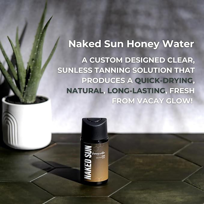 ICON Portable Self Tan Spray Tan Machine Airbrush with Naked Sun Honey Water Sunless Solution and Tanning Lotion Mitt