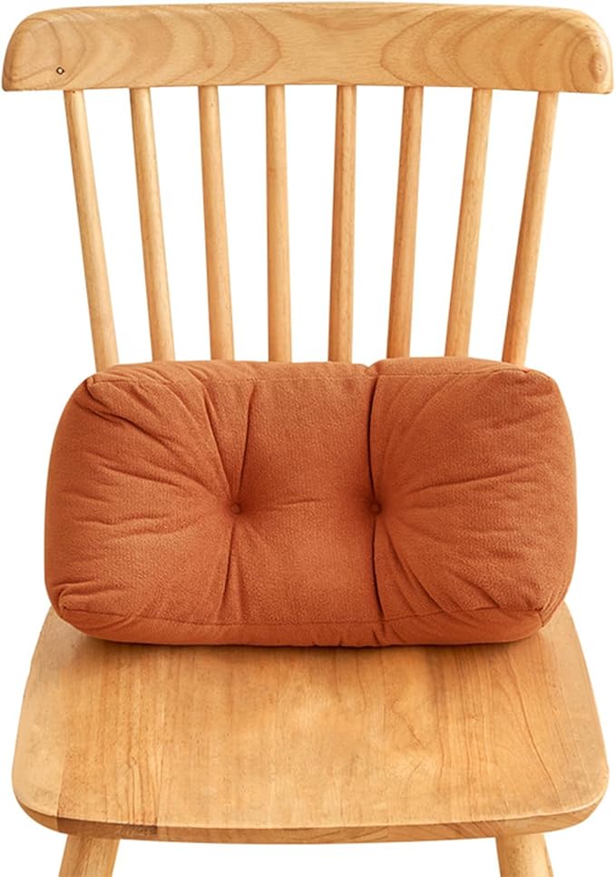 Back Pillow for Chair, Lumbar Support Pillow for Office Chair Lower Back Pain Relief Soft Cushion Car Bed Couch Sitting High Elasticity (Orange, 35cm*16cm*20cm)