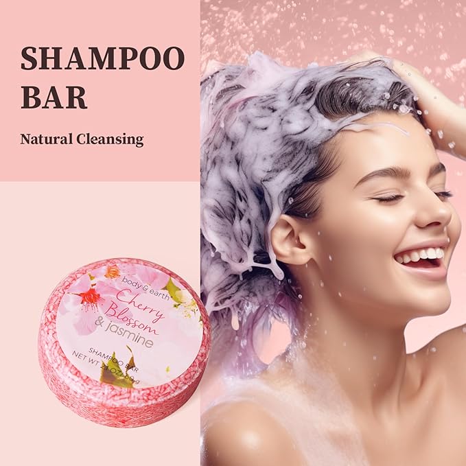Body & Earth Spa Gifts for Women Self Care Kit - 8pcs Cherry Blossom & Jasmine Bath Sets for Women, Birthday, Mother's Day Gifts for Mother, Wife, Girlfriends