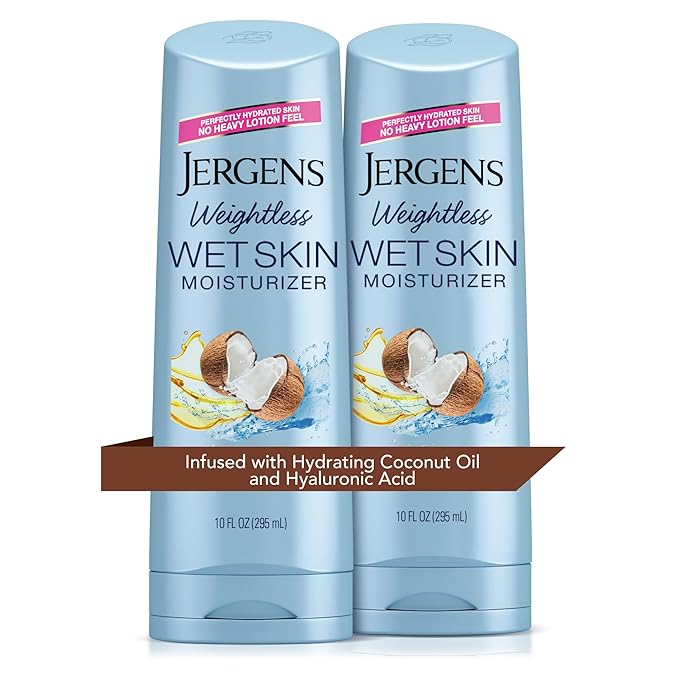 Jergens Wet Skin Body Moisturizer with Refreshing Coconut Oil, 10 Oz,Pack of 2