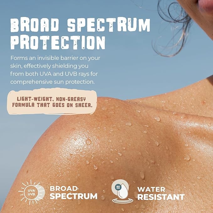 Mineral Sunscreen SPF 45, Reef Safe Sunscreen, Biodegradable Travel Size, Non-Nano Zinc Oxide, Non-Greasy, Water Resistant, Face & Body
