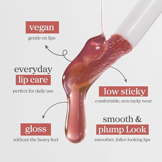 NOONI Korean Lip Oil - Appleginseng | Lip Stain, Long-Lasting, Moisturizing, Plumping, Revitalizing for Dry Lips, Waterproof, No Peel Off, Korean Lip Tint, Stocking Stuffers, Cute Things, 0.12 Fl Oz