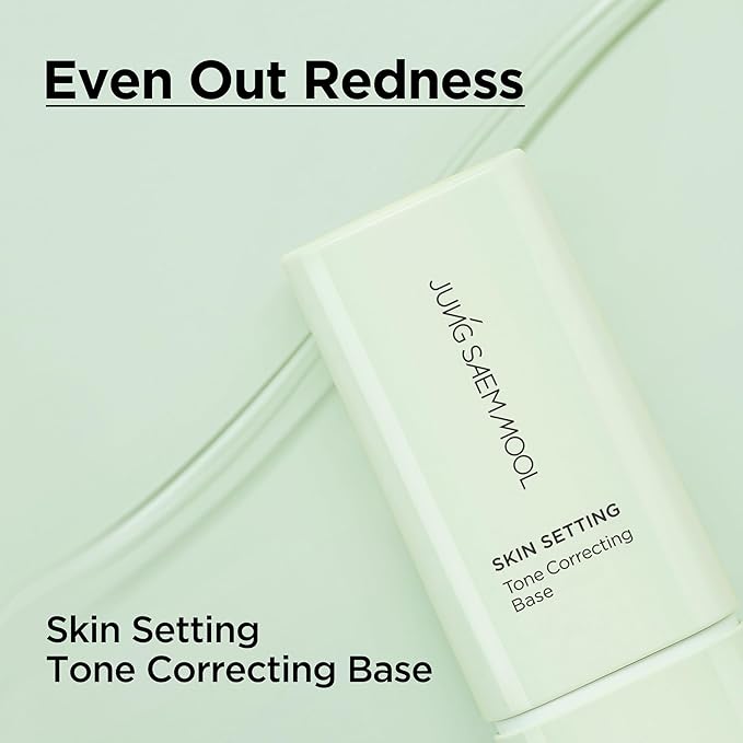 JUNG SAEM MOOL Skin Setting Tone Correcting Base 1.35 Fl Oz, Green Tone Redness Corrector Makeup Primer, Soothing Cica Formula, Flawless Base for Even Skin Tone, Long-Lasting Hydration, Korean Makeup