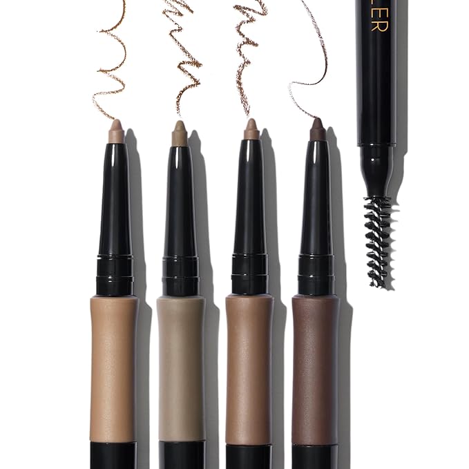 LAURA GELLER NEW YORK INKcredible Waterproof Brow Pencil- Blending Spoolie Brush - Long Lasting Eyebrow Filler (03 Medium Brown)