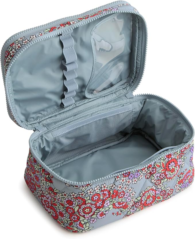 Vera Bradley Women's Featherweight Brush Up Cosmetic Case, Moonless Night, One Size