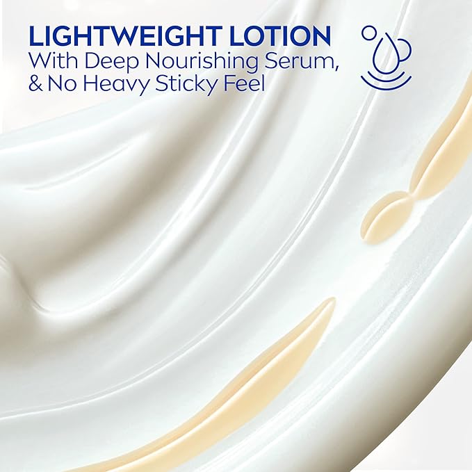 NIVEA Shea Nourish Body Lotion for Dry Skin with Hyaluronic Acid, Shea Butter and Deep Nourishing Serum, 48-Hour Body Moisturizer, 2.5 Fl Oz Bottle, Pack of 6