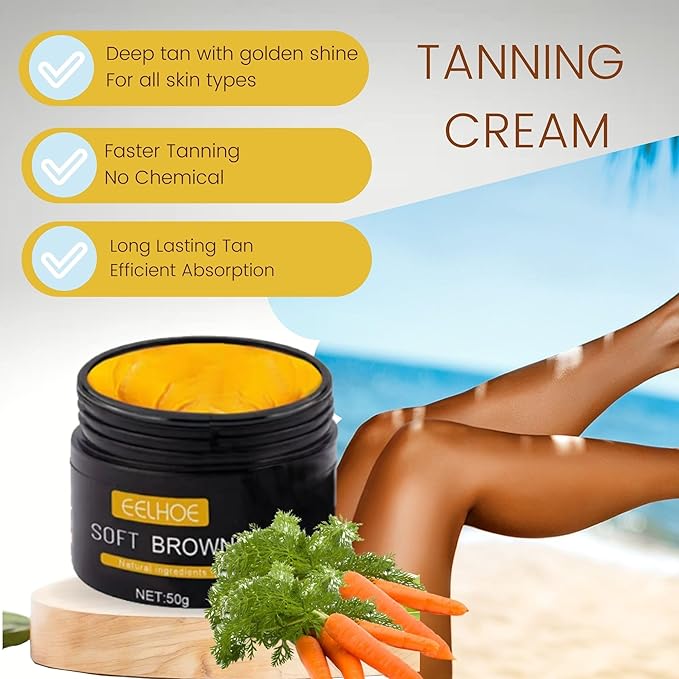 Eelhoe Tanning Gel, Eelhoe Soft Brown Intensive Tanning Gel, Best Self Tanner, Tanning Cream for Outdoor Sun, Achieve Natural Tan Skin, Self Tanning Cream, Tan Bed Cream