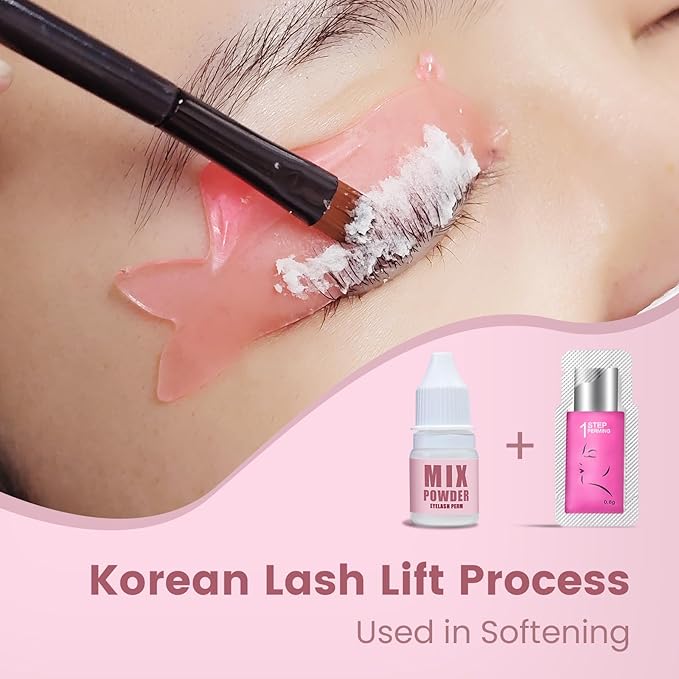 Lash Lift Powder Lomansa Korean Lash Lift Super Mix Solution Keratin Eyelash Lift Viscosity Enhancing - F More Mix Viscosity