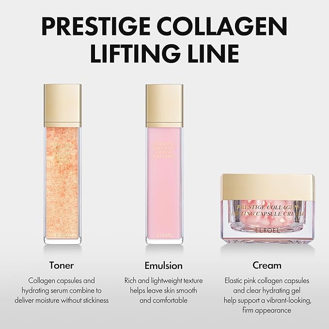 Prestige Collagen Lifting Capsule Toner - Age-defying, Firming and Hydrating Facial Moisturizer with 5 Peptides, Volufiline, Gigawhite & Ectoine - Korean Skin Care for All Skin Types 4.56 Fl Oz