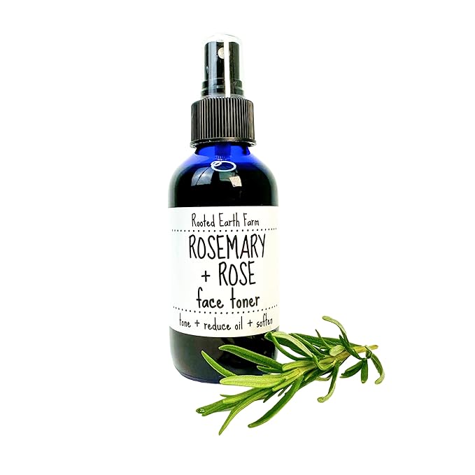 Rosemary and Rose Herbal Face Toner Spray 4 oz for Oily Skin