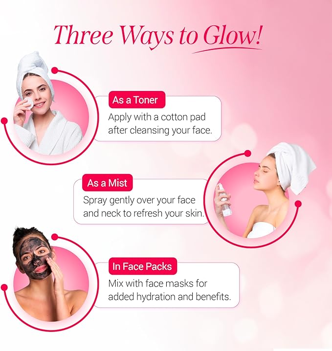 Nisha Refreshing Rose Water For Face 120ml | Gulab Jal For Face | Skin Toner For Glowing and Hydrating Skin | Pore Tightening | Balances pH | Makeup Remover| All Skin Type | Face Toner For Women & Men