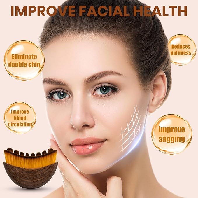 2pcs New Lymphatic Contour Face Brush, Face Brush For Lymphatic Drainage,Soft Facial Sculpting GuaSha Dry Tool，Face Contour Depuff Lift Tool For Anti-Puffiness & Detox, Fit The Skin Precisely (2pcs)