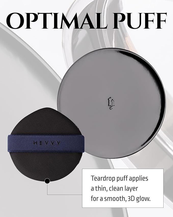 HEVVYMAKEUP H Cushion Semi Matte No.23 Medium Begie - Korean Makeup All Day Flawless Coverage Foundation for Neutral Dry Skin - Poreless Airy Weightless Coverage, 0.35oz.