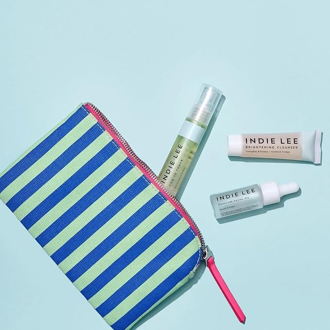 Indie Lee Discovery Kit - Brightening Cleanser, CoQ-10 Toner + Squalane Facial Oil - Skincare Regimen for Adults (3-Piece Travel Size Set)