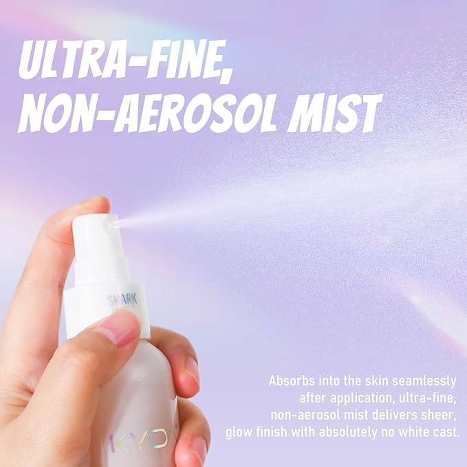 Sheer Body Sunscreen Mist, SPF 45 Ultra-fine Glowing Spray, Lightweight Hydrating Non-Greasy Quick Drying, Infused with Shimmering Radiant Glow Sunscreen Body Oil Mist-Rose,4.06 fl oz