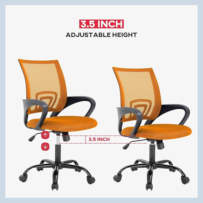 Office Chair Desk Chair Mesh Computer Chair Back Support Modern Executive Adjustable Chair Task Rolling Swivel Chair for Women,Men(2 Pack) (Orange)